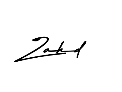 How to make Zahd name signature. Use Asem Kandis PERSONAL USE style for creating short signs online. This is the latest handwritten sign. Zahd signature style 9 images and pictures png