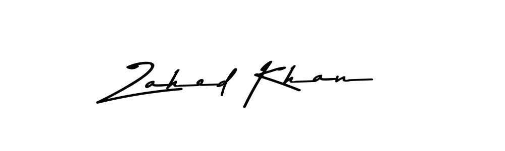 Make a beautiful signature design for name Zahed Khan. With this signature (Asem Kandis PERSONAL USE) style, you can create a handwritten signature for free. Zahed Khan signature style 9 images and pictures png