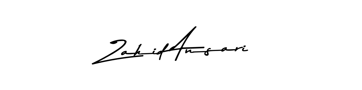 Create a beautiful signature design for name Zahid Ansari. With this signature (Asem Kandis PERSONAL USE) fonts, you can make a handwritten signature for free. Zahid Ansari signature style 9 images and pictures png