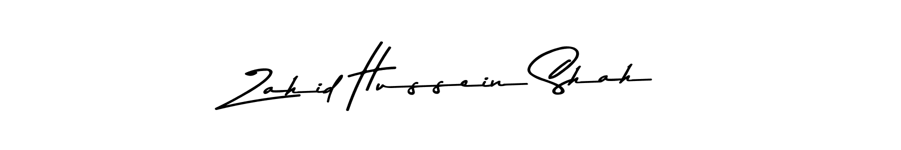 How to make Zahid Hussein Shah name signature. Use Asem Kandis PERSONAL USE style for creating short signs online. This is the latest handwritten sign. Zahid Hussein Shah signature style 9 images and pictures png
