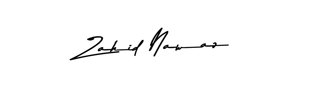 How to make Zahid Nawaz name signature. Use Asem Kandis PERSONAL USE style for creating short signs online. This is the latest handwritten sign. Zahid Nawaz signature style 9 images and pictures png