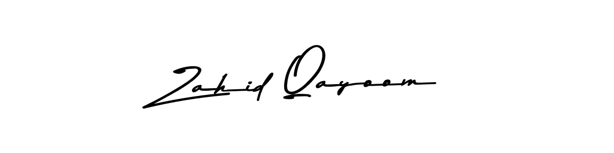 How to make Zahid Qayoom name signature. Use Asem Kandis PERSONAL USE style for creating short signs online. This is the latest handwritten sign. Zahid Qayoom signature style 9 images and pictures png