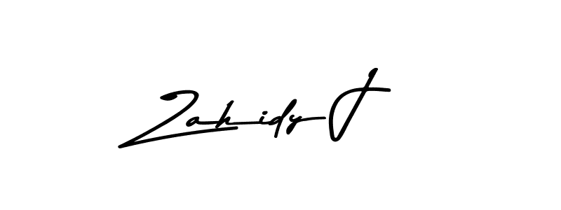 How to make Zahidy J name signature. Use Asem Kandis PERSONAL USE style for creating short signs online. This is the latest handwritten sign. Zahidy J signature style 9 images and pictures png