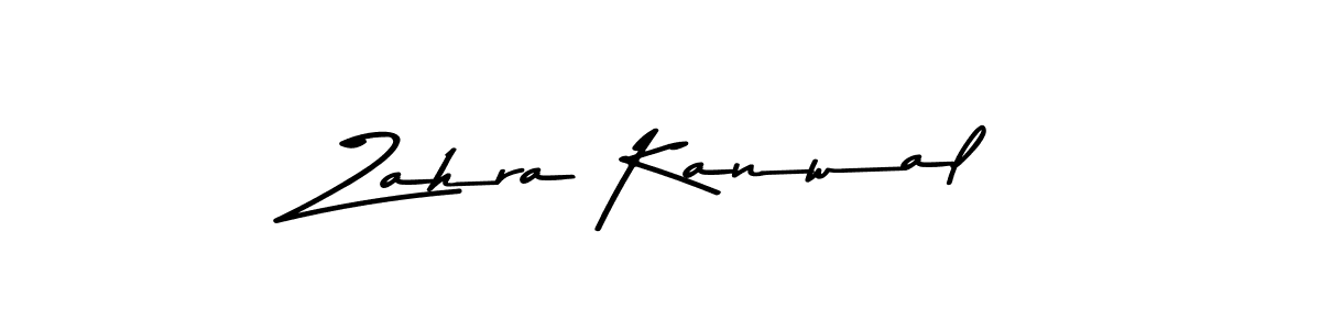 Create a beautiful signature design for name Zahra Kanwal. With this signature (Asem Kandis PERSONAL USE) fonts, you can make a handwritten signature for free. Zahra Kanwal signature style 9 images and pictures png