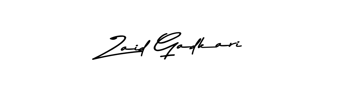 Create a beautiful signature design for name Zaid Gadkari. With this signature (Asem Kandis PERSONAL USE) fonts, you can make a handwritten signature for free. Zaid Gadkari signature style 9 images and pictures png