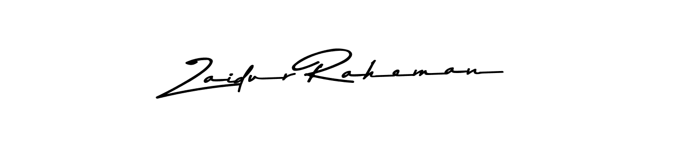 Create a beautiful signature design for name Zaidur Raheman. With this signature (Asem Kandis PERSONAL USE) fonts, you can make a handwritten signature for free. Zaidur Raheman signature style 9 images and pictures png