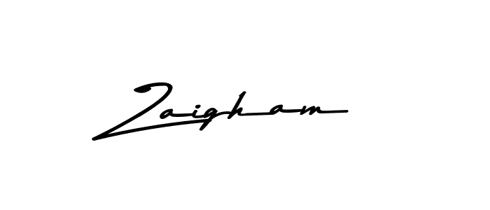 How to make Zaigham signature? Asem Kandis PERSONAL USE is a professional autograph style. Create handwritten signature for Zaigham name. Zaigham signature style 9 images and pictures png