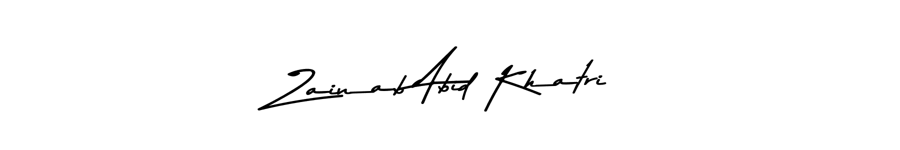 How to make Zainab Abid Khatri name signature. Use Asem Kandis PERSONAL USE style for creating short signs online. This is the latest handwritten sign. Zainab Abid Khatri signature style 9 images and pictures png