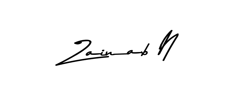 How to make Zainab N signature? Asem Kandis PERSONAL USE is a professional autograph style. Create handwritten signature for Zainab N name. Zainab N signature style 9 images and pictures png