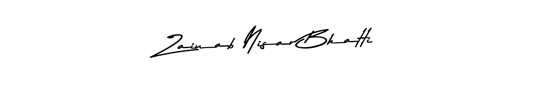 Here are the top 10 professional signature styles for the name Zainab Nisar Bhatti. These are the best autograph styles you can use for your name. Zainab Nisar Bhatti signature style 9 images and pictures png