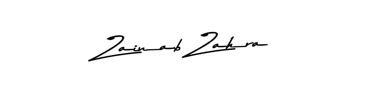 How to make Zainab Zahra name signature. Use Asem Kandis PERSONAL USE style for creating short signs online. This is the latest handwritten sign. Zainab Zahra signature style 9 images and pictures png