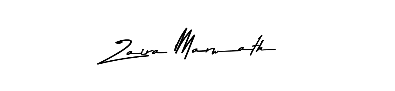 How to make Zaira Marwath name signature. Use Asem Kandis PERSONAL USE style for creating short signs online. This is the latest handwritten sign. Zaira Marwath signature style 9 images and pictures png