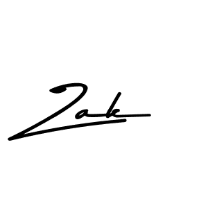 Make a beautiful signature design for name Zak. With this signature (Asem Kandis PERSONAL USE) style, you can create a handwritten signature for free. Zak signature style 9 images and pictures png