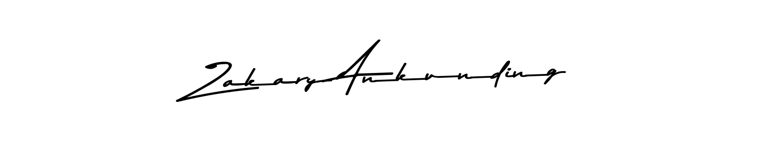 How to make Zakary Ankunding name signature. Use Asem Kandis PERSONAL USE style for creating short signs online. This is the latest handwritten sign. Zakary Ankunding signature style 9 images and pictures png