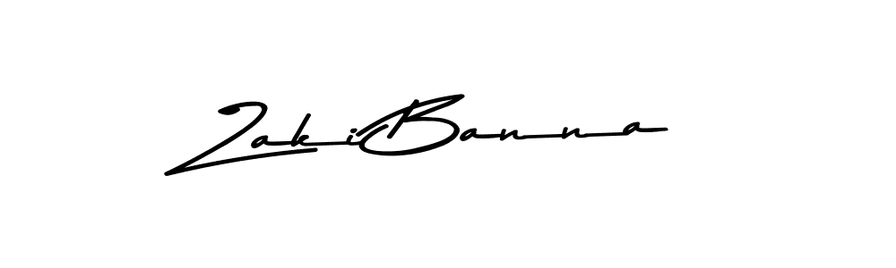 How to make Zaki Banna name signature. Use Asem Kandis PERSONAL USE style for creating short signs online. This is the latest handwritten sign. Zaki Banna signature style 9 images and pictures png