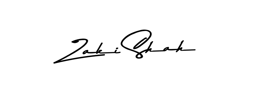 How to make Zaki Shah name signature. Use Asem Kandis PERSONAL USE style for creating short signs online. This is the latest handwritten sign. Zaki Shah signature style 9 images and pictures png