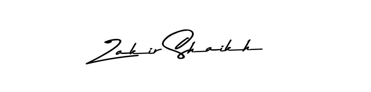Make a beautiful signature design for name Zakir Shaikh. With this signature (Asem Kandis PERSONAL USE) style, you can create a handwritten signature for free. Zakir Shaikh signature style 9 images and pictures png