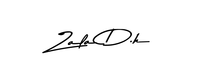 Create a beautiful signature design for name Zala D.h. With this signature (Asem Kandis PERSONAL USE) fonts, you can make a handwritten signature for free. Zala D.h signature style 9 images and pictures png