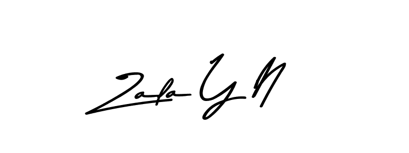 Make a beautiful signature design for name Zala Y N. With this signature (Asem Kandis PERSONAL USE) style, you can create a handwritten signature for free. Zala Y N signature style 9 images and pictures png