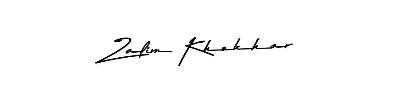 Make a beautiful signature design for name Zalim Khokhar. With this signature (Asem Kandis PERSONAL USE) style, you can create a handwritten signature for free. Zalim Khokhar signature style 9 images and pictures png