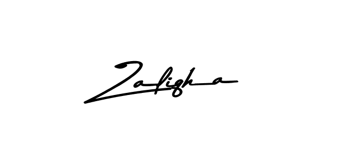 Make a beautiful signature design for name Zaliqha. With this signature (Asem Kandis PERSONAL USE) style, you can create a handwritten signature for free. Zaliqha signature style 9 images and pictures png