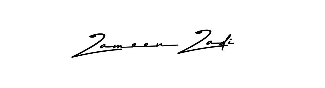 How to make Zameen Zadi name signature. Use Asem Kandis PERSONAL USE style for creating short signs online. This is the latest handwritten sign. Zameen Zadi signature style 9 images and pictures png