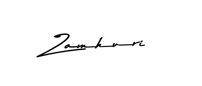 Create a beautiful signature design for name Zamhuri. With this signature (Asem Kandis PERSONAL USE) fonts, you can make a handwritten signature for free. Zamhuri signature style 9 images and pictures png