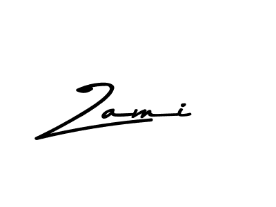 Make a beautiful signature design for name Zami. With this signature (Asem Kandis PERSONAL USE) style, you can create a handwritten signature for free. Zami signature style 9 images and pictures png