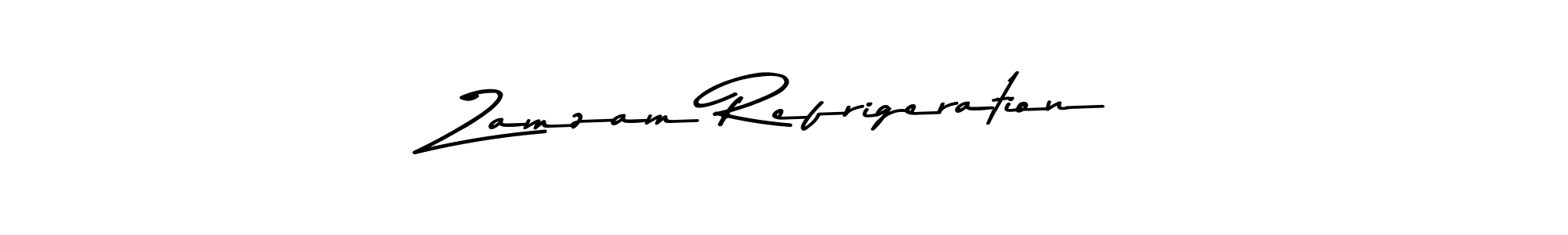 How to make Zamzam Refrigeration name signature. Use Asem Kandis PERSONAL USE style for creating short signs online. This is the latest handwritten sign. Zamzam Refrigeration signature style 9 images and pictures png