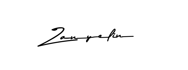 How to make Zanyelin name signature. Use Asem Kandis PERSONAL USE style for creating short signs online. This is the latest handwritten sign. Zanyelin signature style 9 images and pictures png