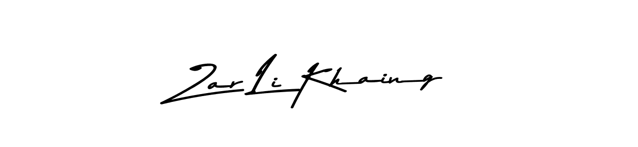 Also You can easily find your signature by using the search form. We will create Zar Li Khaing name handwritten signature images for you free of cost using Asem Kandis PERSONAL USE sign style. Zar Li Khaing signature style 9 images and pictures png