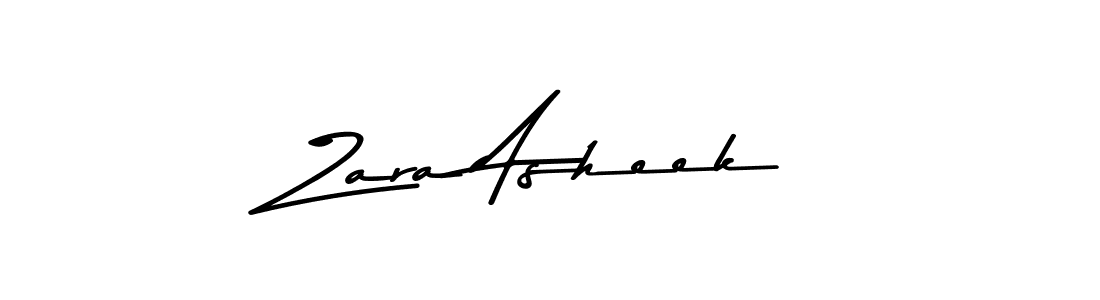 Make a beautiful signature design for name Zara Asheek. Use this online signature maker to create a handwritten signature for free. Zara Asheek signature style 9 images and pictures png