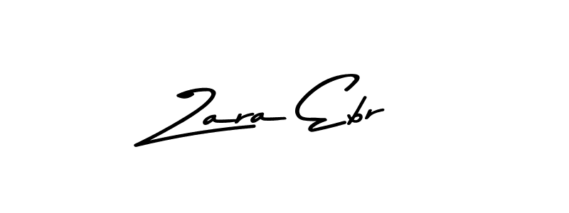 How to make Zara Ebr name signature. Use Asem Kandis PERSONAL USE style for creating short signs online. This is the latest handwritten sign. Zara Ebr signature style 9 images and pictures png