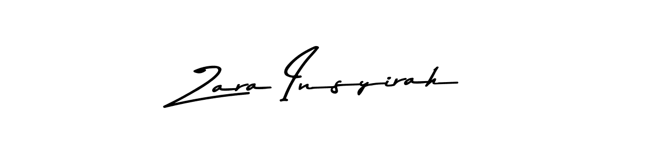 Make a beautiful signature design for name Zara Insyirah. With this signature (Asem Kandis PERSONAL USE) style, you can create a handwritten signature for free. Zara Insyirah signature style 9 images and pictures png