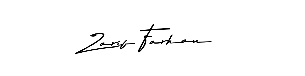 Make a beautiful signature design for name Zarif Farhan. With this signature (Asem Kandis PERSONAL USE) style, you can create a handwritten signature for free. Zarif Farhan signature style 9 images and pictures png