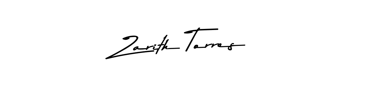 How to make Zarith Torres name signature. Use Asem Kandis PERSONAL USE style for creating short signs online. This is the latest handwritten sign. Zarith Torres signature style 9 images and pictures png