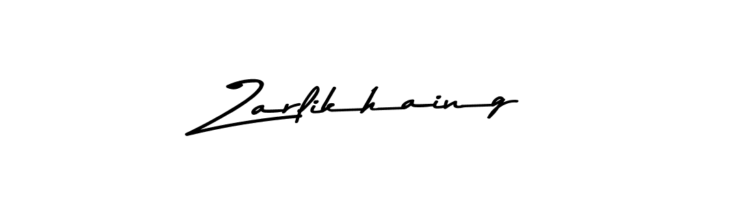 How to make Zarlikhaing name signature. Use Asem Kandis PERSONAL USE style for creating short signs online. This is the latest handwritten sign. Zarlikhaing signature style 9 images and pictures png