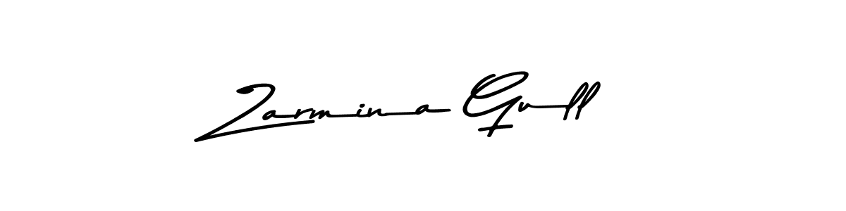 How to make Zarmina Gull name signature. Use Asem Kandis PERSONAL USE style for creating short signs online. This is the latest handwritten sign. Zarmina Gull signature style 9 images and pictures png