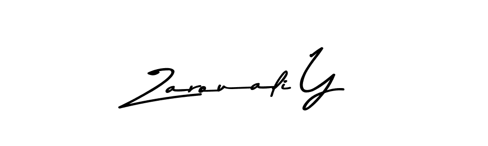 Make a beautiful signature design for name Zarouali Y. With this signature (Asem Kandis PERSONAL USE) style, you can create a handwritten signature for free. Zarouali Y signature style 9 images and pictures png