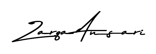 Designed for modern professionals: Zarqa Ansari name signature crafted with Asem Kandis PERSONAL USE script. Ready for digital PDF workflows. Zarqa Ansari signature style 9 images and pictures png