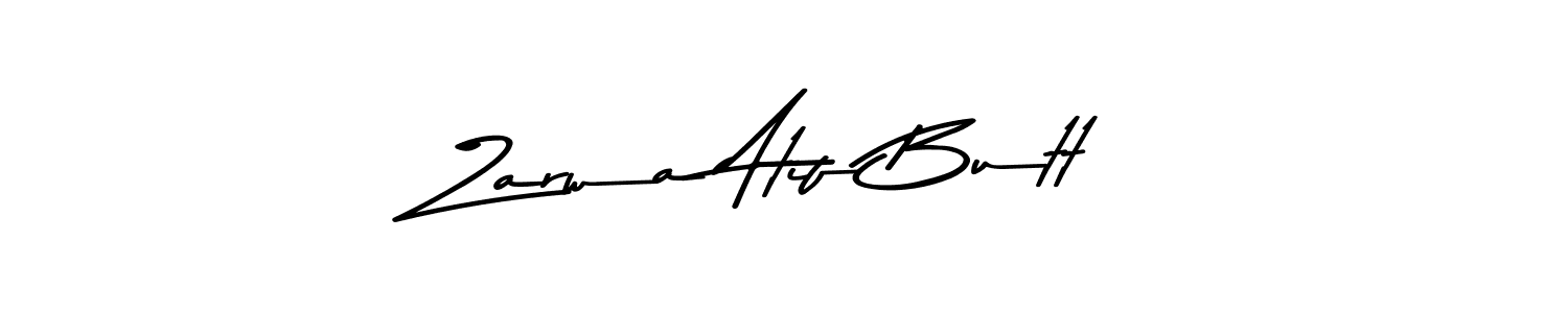 Make a beautiful signature design for name Zarwa Atif Butt. With this signature (Asem Kandis PERSONAL USE) style, you can create a handwritten signature for free. Zarwa Atif Butt signature style 9 images and pictures png