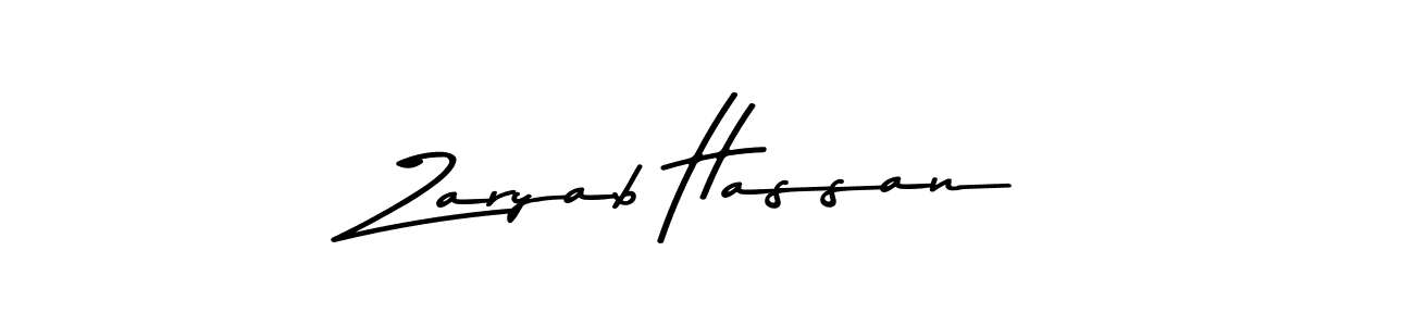 The best way (Asem Kandis PERSONAL USE) to make a short signature is to pick only two or three words in your name. The name Zaryab Hassan include a total of six letters. For converting this name. Zaryab Hassan signature style 9 images and pictures png