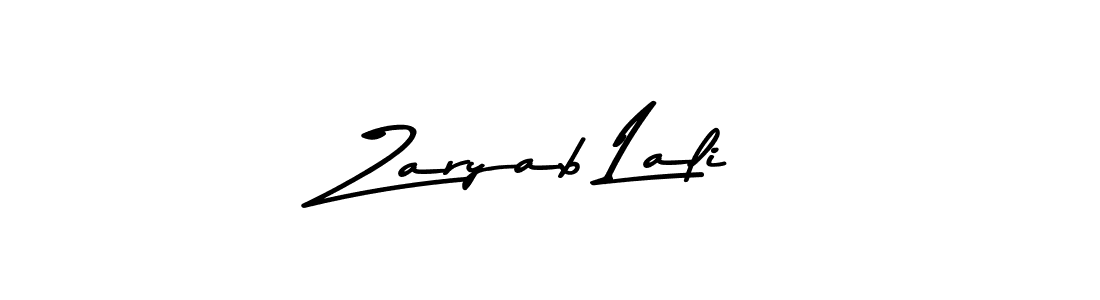 Make a beautiful signature design for name Zaryab Lali. With this signature (Asem Kandis PERSONAL USE) style, you can create a handwritten signature for free. Zaryab Lali signature style 9 images and pictures png