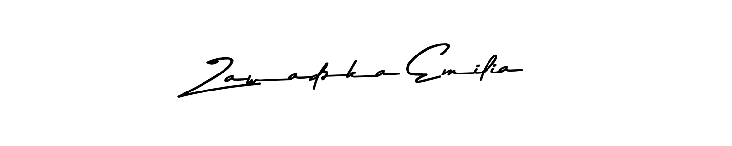 Create a beautiful signature design for name Zawadzka Emilia. With this signature (Asem Kandis PERSONAL USE) fonts, you can make a handwritten signature for free. Zawadzka Emilia signature style 9 images and pictures png