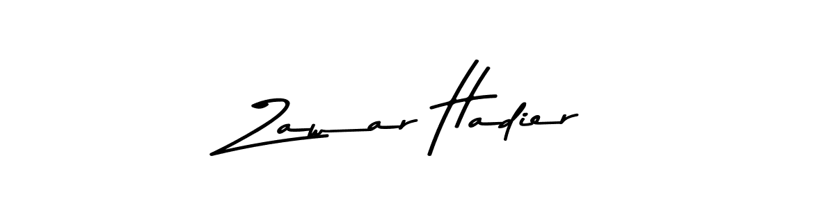 Create a beautiful signature design for name Zawar Hadier. With this signature (Asem Kandis PERSONAL USE) fonts, you can make a handwritten signature for free. Zawar Hadier signature style 9 images and pictures png