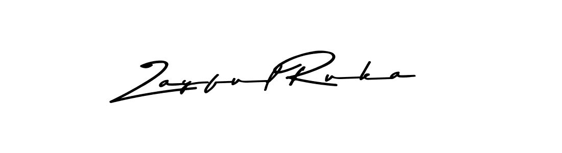 Make a beautiful signature design for name Zayful Ruka. With this signature (Asem Kandis PERSONAL USE) style, you can create a handwritten signature for free. Zayful Ruka signature style 9 images and pictures png