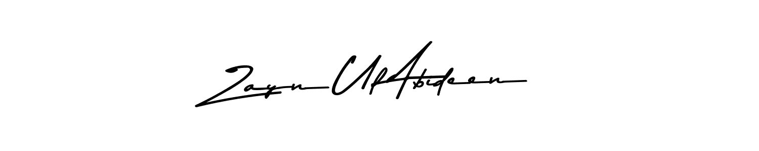 Use a signature maker to create a handwritten signature online. With this signature software, you can design (Asem Kandis PERSONAL USE) your own signature for name Zayn Ul Abideen. Zayn Ul Abideen signature style 9 images and pictures png