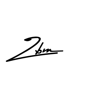 Create a beautiful signature design for name Zbm. With this signature (Asem Kandis PERSONAL USE) fonts, you can make a handwritten signature for free. Zbm signature style 9 images and pictures png