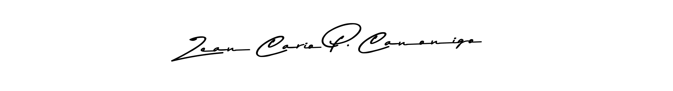 Make a beautiful signature design for name Zean Cario P. Canonigo. With this signature (Asem Kandis PERSONAL USE) style, you can create a handwritten signature for free. Zean Cario P. Canonigo signature style 9 images and pictures png