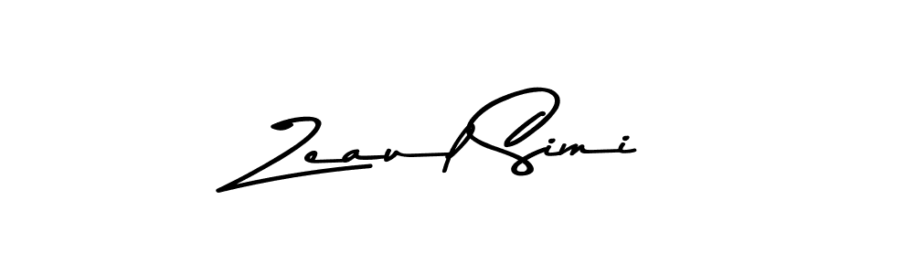 Create a beautiful signature design for name Zeaul Simi. With this signature (Asem Kandis PERSONAL USE) fonts, you can make a handwritten signature for free. Zeaul Simi signature style 9 images and pictures png